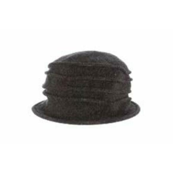 Scala Women's Boiled Wool Cloche with Rosettes Charcoal One Size - Picture 4 of 8
